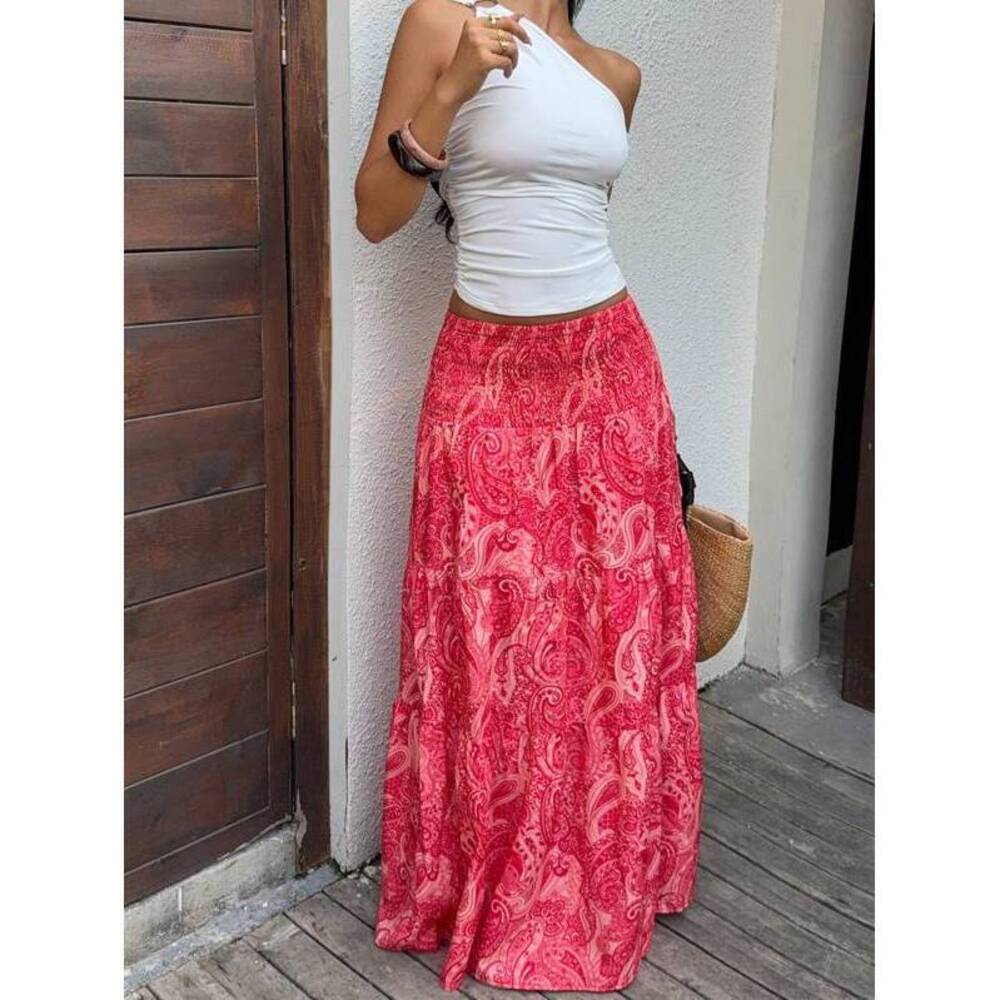 Sunnyshic Bohemian Print Skirt, Daily Wear - Picture 5 of 8